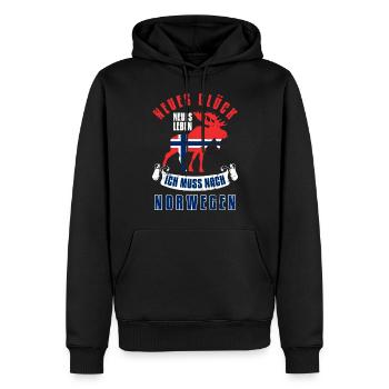 Neues Glück Neues Leben Ich Muss Nach Norwegen - Männer Premium Bio Hoodie - Schwarz - Vorne - Nico (187cm)