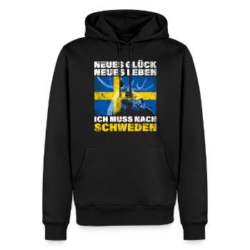Ich Muss Nach Schweden Flagge Auswandern Urlaub - Männer Premium Bio Hoodie - Schwarz - Vorne - Nico (187cm)