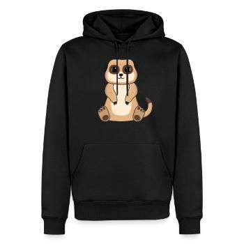 Meerkat Lover Gift Funny Animals - Men’s Premium Organic Hoodie - black - Front - Nico (187cm)