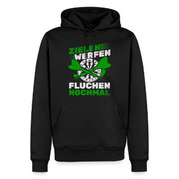 Zielen Werfen Fluchen Nochmal Darts Dartspiel Dart - Männer Premium Bio Hoodie - Schwarz - Vorne - Nico (187cm)