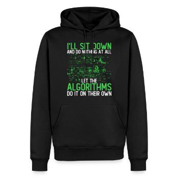 Laissez les algorithmes le faire par eux-mêmes - Sweat à capuche Premium bio Homme - noir - Devant - Nico (187cm)