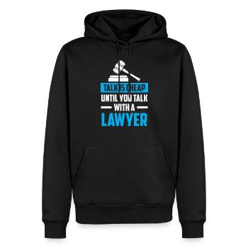 Parler n’est pas cher jusqu’à ce que vous parliez à un avocat - Sweat à capuche Premium bio Homme - noir - Devant - Nico (187cm)