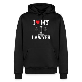 J’adore Mon avocat Avocat Avocat Avocat - Sweat à capuche Premium bio Homme - noir - Devant - Nico (187cm)