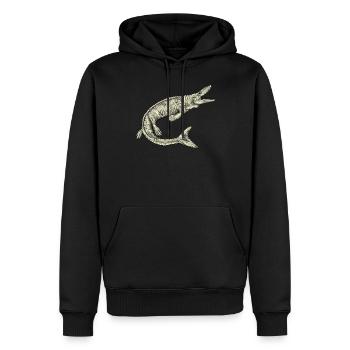 Mosasaurus I Marine Repiel Fossiles du Crétacé - Sweat à capuche Premium bio Homme - noir - Devant - Nico (187cm)