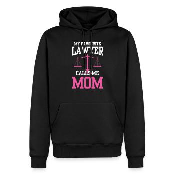 Mon avocat préféré m’appelle maman avocate Law - Sweat à capuche Premium bio Homme - noir - Devant - Nico (187cm)