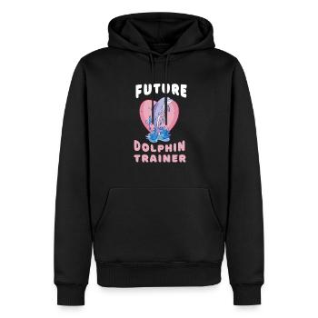 Niedliches Delfin Delfintrainer - Männer Premium Bio Hoodie - Schwarz - Vorne - Nico (187cm)
