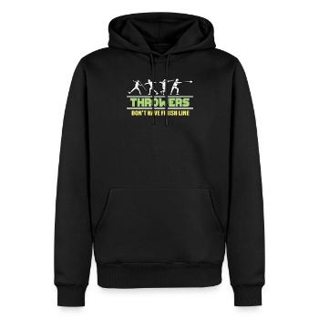 Kugelstoßen I Leichtathletik Diskuswerfer Motiv - Männer Premium Bio Hoodie - Schwarz - Vorne - Nico (187cm)