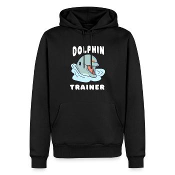 Mignon dauphin design n entraîneur de dauphins - Sweat à capuche Premium bio Homme - noir - Devant - Nico (187cm)