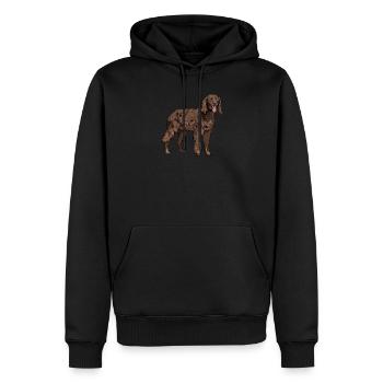 Hunter Hunting Push Hunt Cadeau allemand à poil long - Sweat à capuche Premium bio Homme - noir - Devant - Nico (187cm)