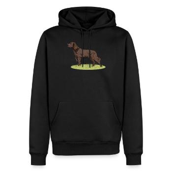 Jäger Jagd Drückjagd Deutsch Langhaar Geschenk - Männer Premium Bio Hoodie - Schwarz - Vorne - Nico (187cm)