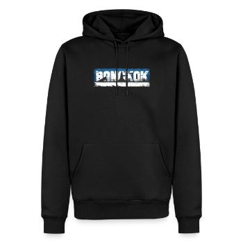 Vintage Thaïlande Vacances Asie Coucher de soleil Bangkok - Sweat à capuche Premium bio Homme - noir - Devant - Nico (187cm)