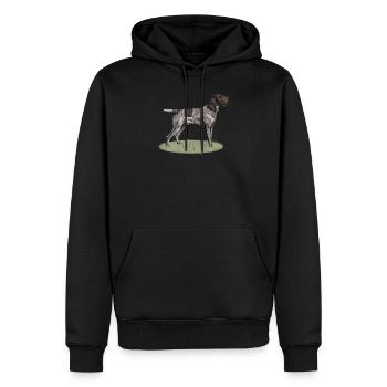 Deutsch Drahthaar I Jagdhund Vorstehhund Geschenk - Männer Premium Bio Hoodie - Schwarz - Vorne - Nico (187cm)