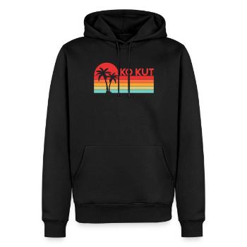 Vintage Thaïlande Vacances Asie Coucher de Soleil Ko Kut - Sweat à capuche Premium bio Homme - noir - Devant - Nico (187cm)