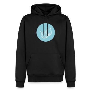Zwiebel - Männer Premium Bio Hoodie - Schwarz - Vorne - Nico (187cm)