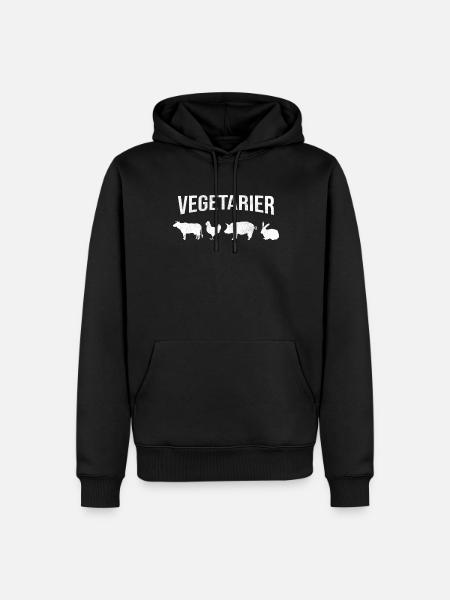 Vegetarier - Männer Premium Bio Hoodie - Schwarz