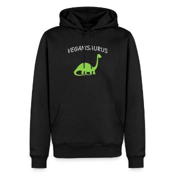 Veganer Dinosaurier - Männer Premium Bio Hoodie - Schwarz - Vorne - Nico (187cm)
