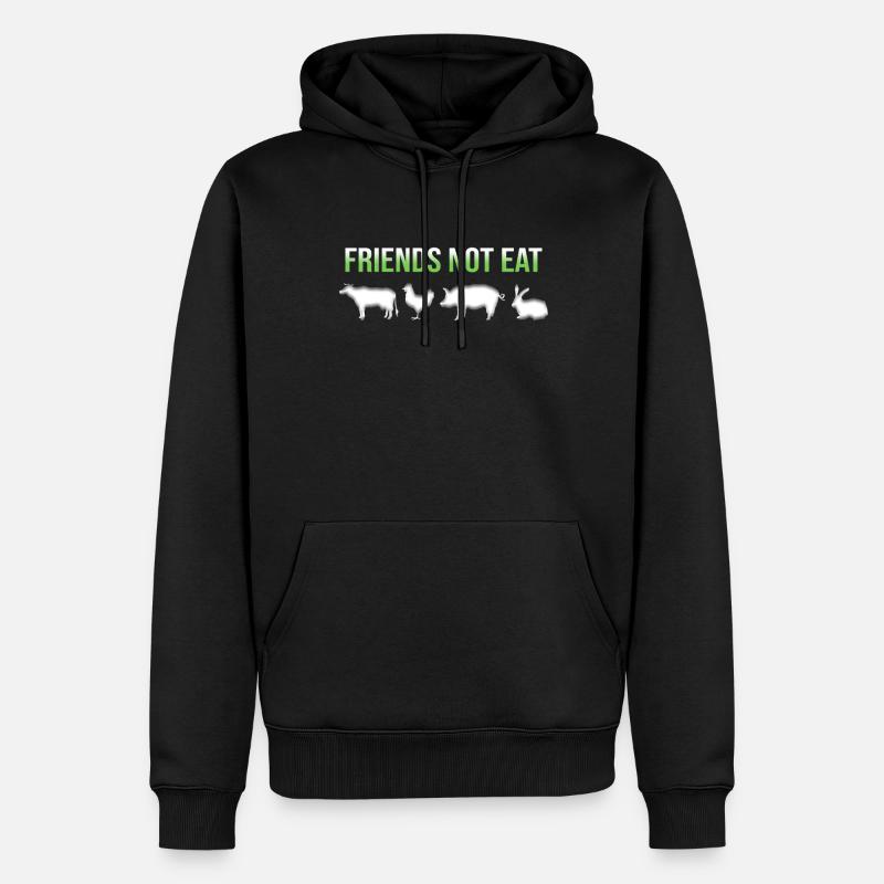Dicton végétarien végétalien - Sweat à capuche Premium bio Homme - noir