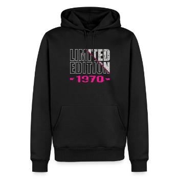 Limited Edition 1970 - Männer Premium Bio Hoodie - Schwarz - Vorne - Nico (187cm)