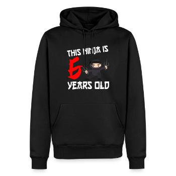 Ninja 6ème anniversaire - Sweat à capuche Premium bio Homme - noir - Devant - Nico (187cm)