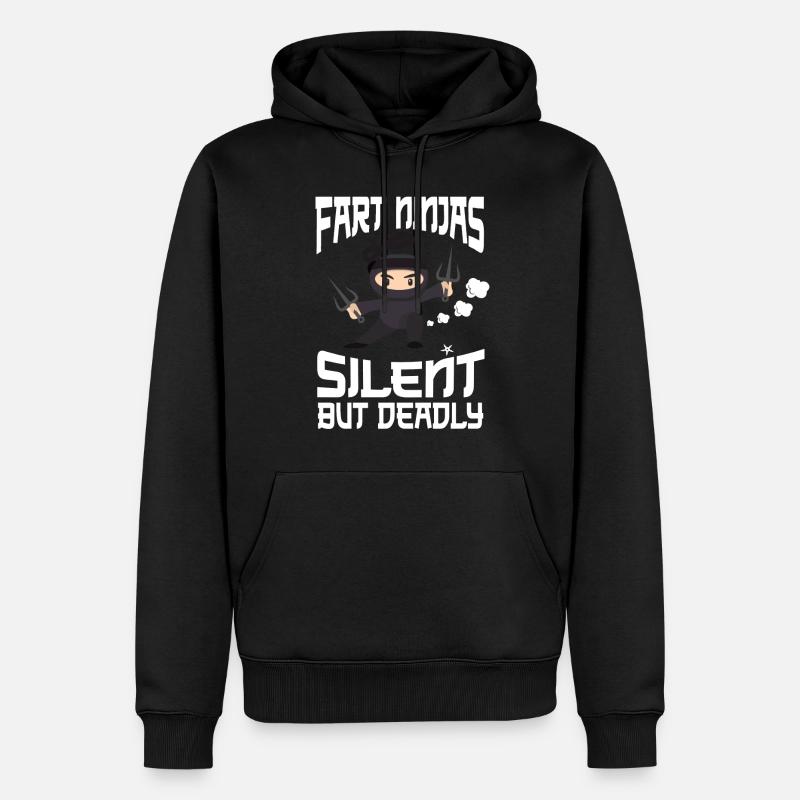 Ninja Tshirt Kinder Herren Ninjutsu - Männer Premium Bio Hoodie - Schwarz