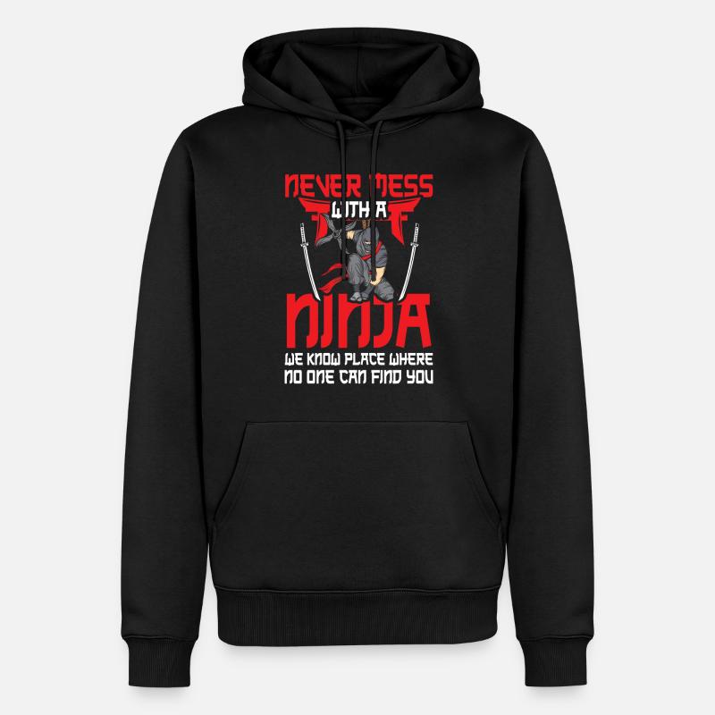 Ninja - Männer Premium Bio Hoodie - Schwarz