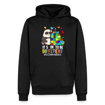 Autism - Men’s Premium Organic Hoodie - black - Front - Nico (187cm)