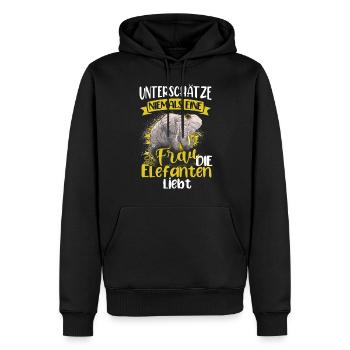 Elephant Elephant Elephant Proboscis Zoo Circus - Men’s Premium Organic Hoodie - black - Front - Nico (187cm)