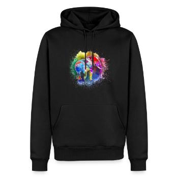 Elephant Gift For Proboscis Africa Wilderness Zoo - Men’s Premium Organic Hoodie - black - Front - Nico (187cm)