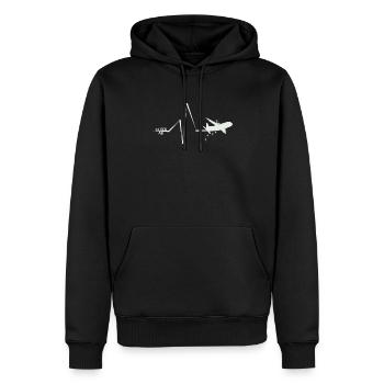 La chance des parachutistes à partir du battement de cœur - Sweat à capuche Premium bio Homme - noir - Devant - Nico (187cm)