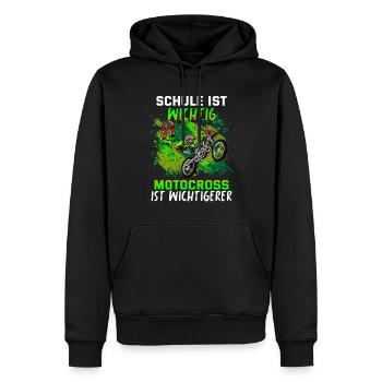 Cadeau Motocross pour Enduro Supermoto Dirt Bike - Sweat à capuche Premium bio Homme - noir - Devant - Nico (187cm)