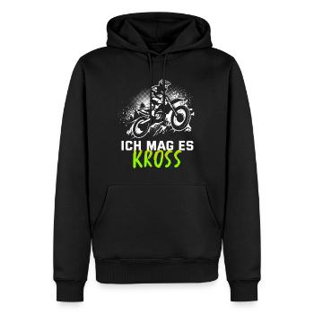 Motocross Tshirt Für Herren Damen Enduro Supermoto - Männer Premium Bio Hoodie - Schwarz - Vorne - Nico (187cm)