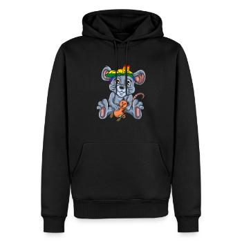 Souris Cadeau Souris Enfants Hommes Souris Conseils - Sweat à capuche Premium bio Homme - noir - Devant - Nico (187cm)