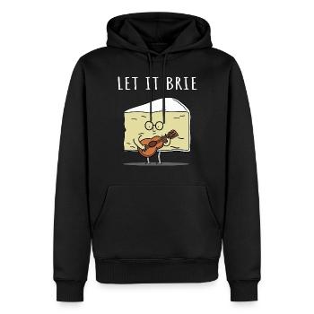 Let It Brie Cheese Musicien avec guitare - Sweat à capuche Premium bio Homme - noir - Devant - Nico (187cm)