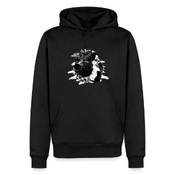 Pig Tshirt Enfants Femmes Porcelet Porcelet - Sweat à capuche Premium bio Homme - noir - Devant - Nico (187cm)