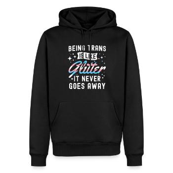 Transgenre - Sweat à capuche Premium bio Homme - noir - Devant - Nico (187cm)