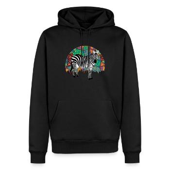 Zebra Afrika Pferd Hipster Geschenk Tier Streifen - Männer Premium Bio Hoodie - Schwarz - Vorne - Nico (187cm)