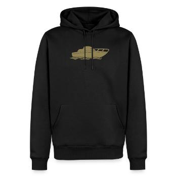 Conception de bateaux à moteur pour les plaisanciers à moteur - Sweat à capuche Premium bio Homme - noir - Devant - Nico (187cm)