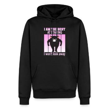 Starrende Katze - Katzen Starren - Männer Premium Bio Hoodie - Schwarz - Vorne - Nico (187cm)