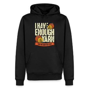 Lustiges Garn Stricken Hobby Strickerin Geschenk - Männer Premium Bio Hoodie - Schwarz - Vorne - Nico (187cm)