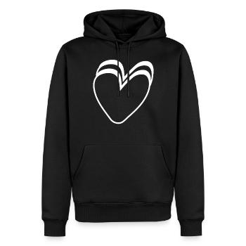Cœurs Blancs - Sweat à capuche Premium bio Homme - noir - Devant - Nico (187cm)
