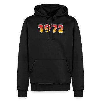 1972 Glücksjahr In Orange - Gelben Design - Männer Premium Bio Hoodie - Schwarz - Vorne - Nico (187cm)