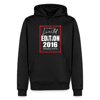 Édition limitée 2016 - Sweat à capuche Premium bio Homme - noir - Devant - Nico (187cm)