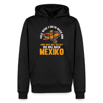 Ich will nach Mexiko - Männer Premium Bio Hoodie - Schwarz - Vorne - Nico (187cm)