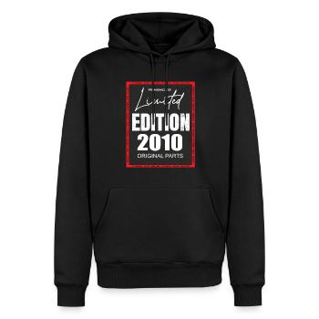 Édition limitée 2010 - Sweat à capuche Premium bio Homme - noir - Devant - Nico (187cm)