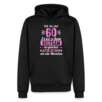 Seltsam im gleichen Alter wie alte 60. Geburtstag - Männer Premium Bio Hoodie - Schwarz - Vorne - Nico (187cm)