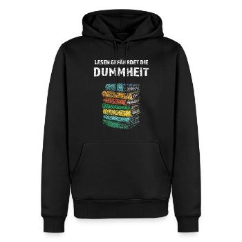 Lesen gefährdet die Dummheit Bücher Literatur - Männer Premium Bio Hoodie - Schwarz - Vorne - Nico (187cm)