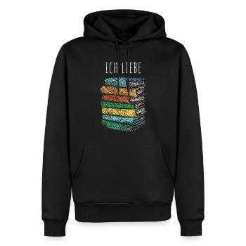 Ich liebe Bücher Buchclub Lesen Buch Buchliebhaber - Männer Premium Bio Hoodie - Schwarz - Vorne - Nico (187cm)