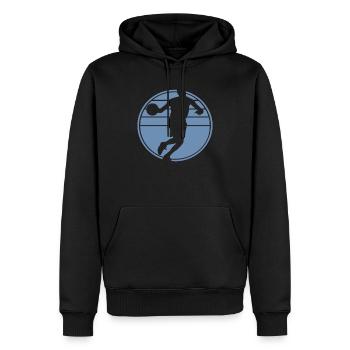 Basketballspieler Basketball Sunset Retro design - Männer Premium Bio Hoodie - Schwarz - Vorne - Nico (187cm)