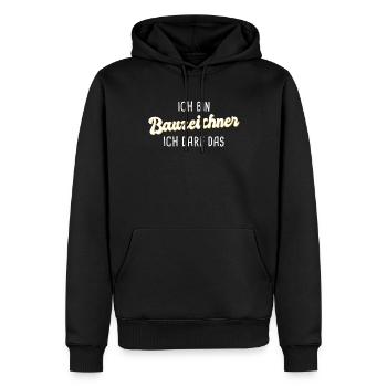 Bauzeichner - Männer Premium Bio Hoodie - Schwarz - Vorne - Nico (187cm)