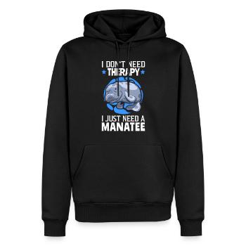 Seekühe sind meine Therapie Meeressäuger Seekuh - Männer Premium Bio Hoodie - Schwarz - Vorne - Nico (187cm)